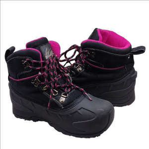 Itasca Granite Peck Black Pink Fleece Round Toe Lace Up High Ankle Snow Boot
